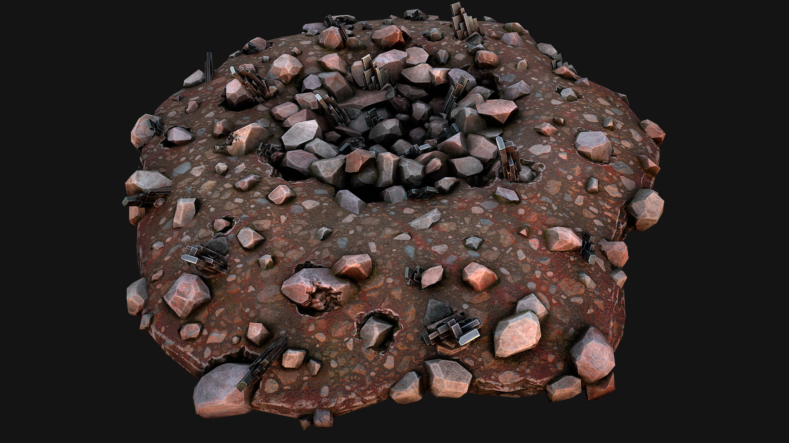 Silver Ore Deposits Mine Environment Low-poly 3D model_13