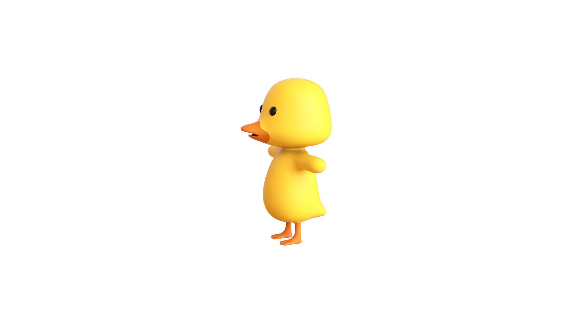 Baby Duck Cartoon Character - Funny And Cute Low-poly 3D model_2