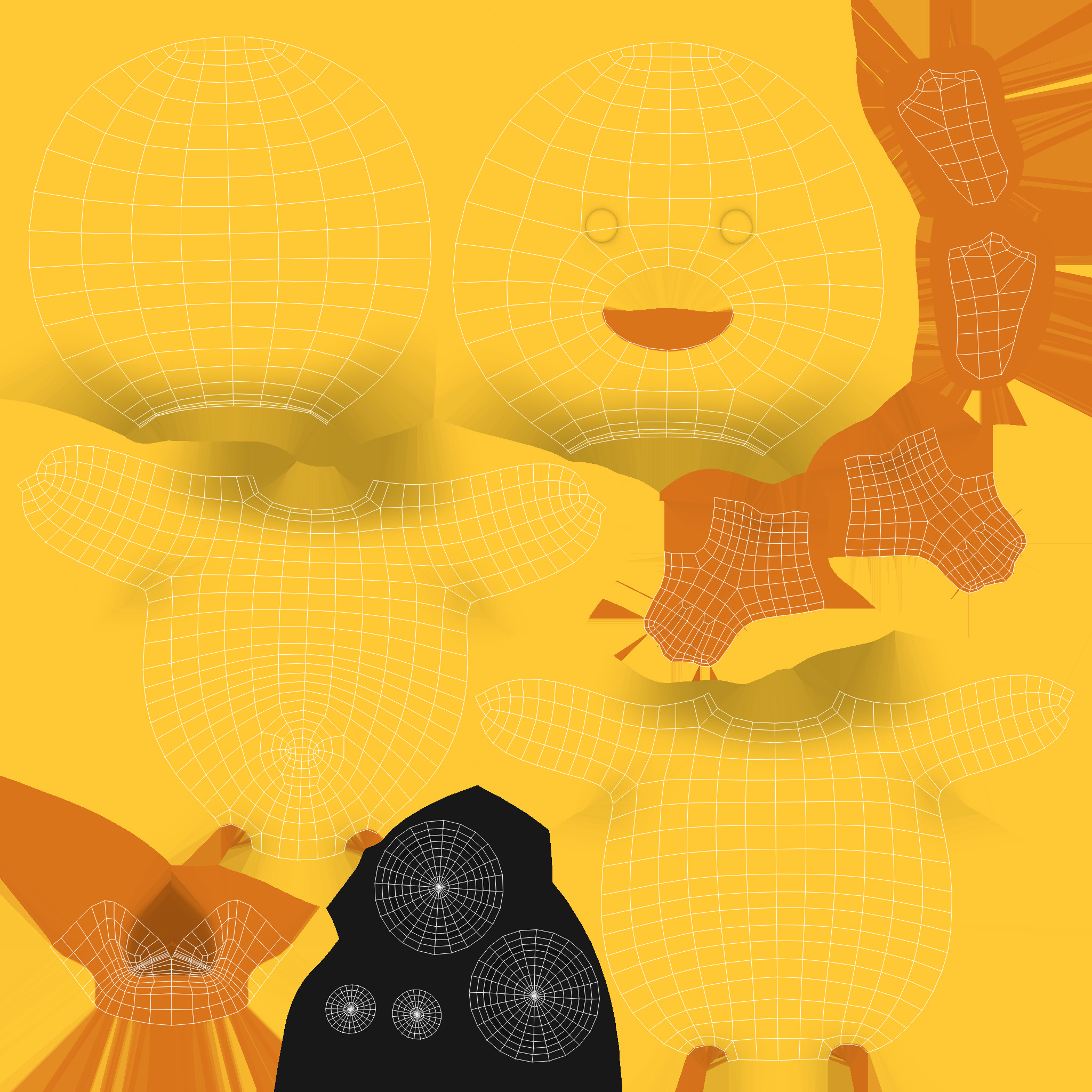 Baby Duck Cartoon Character - Funny And Cute Low-poly 3D model_8