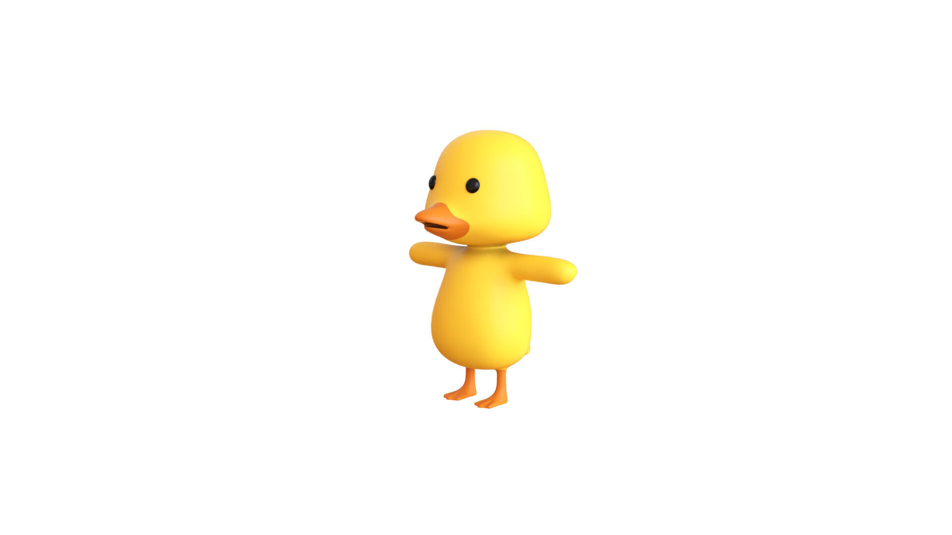 Baby Duck Cartoon Character - Funny And Cute Low-poly 3D model_1