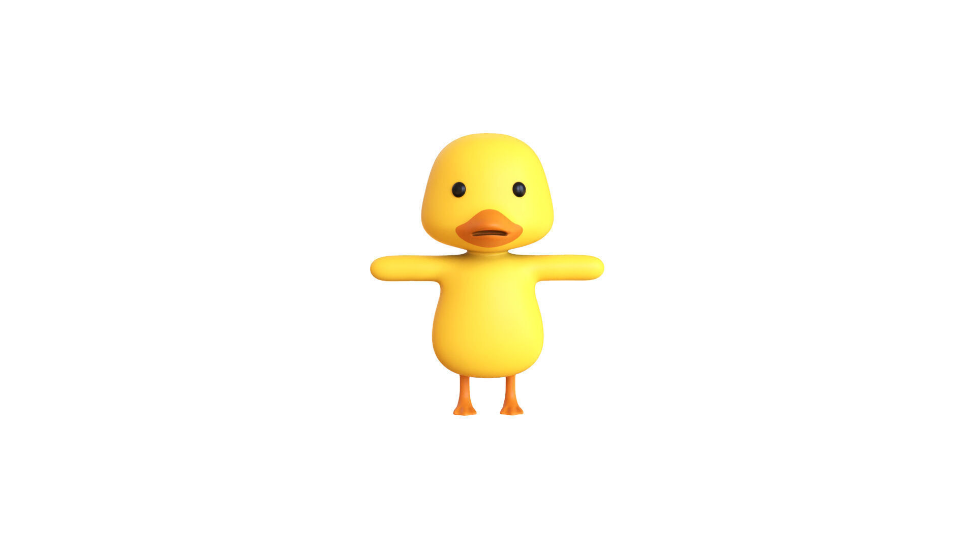 Baby Duck Cartoon Character - Funny And Cute Low-poly 3D model_7