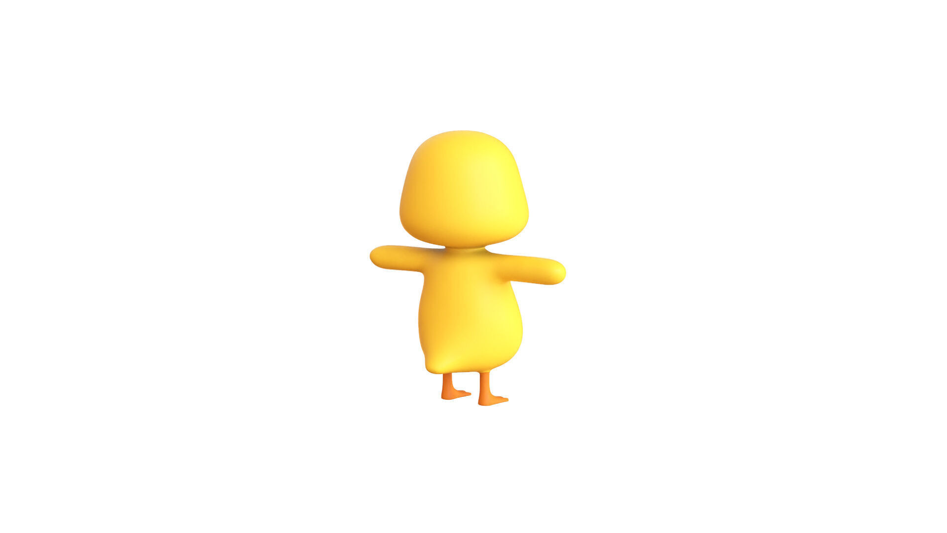 Baby Duck Cartoon Character - Funny And Cute Low-poly 3D model_5