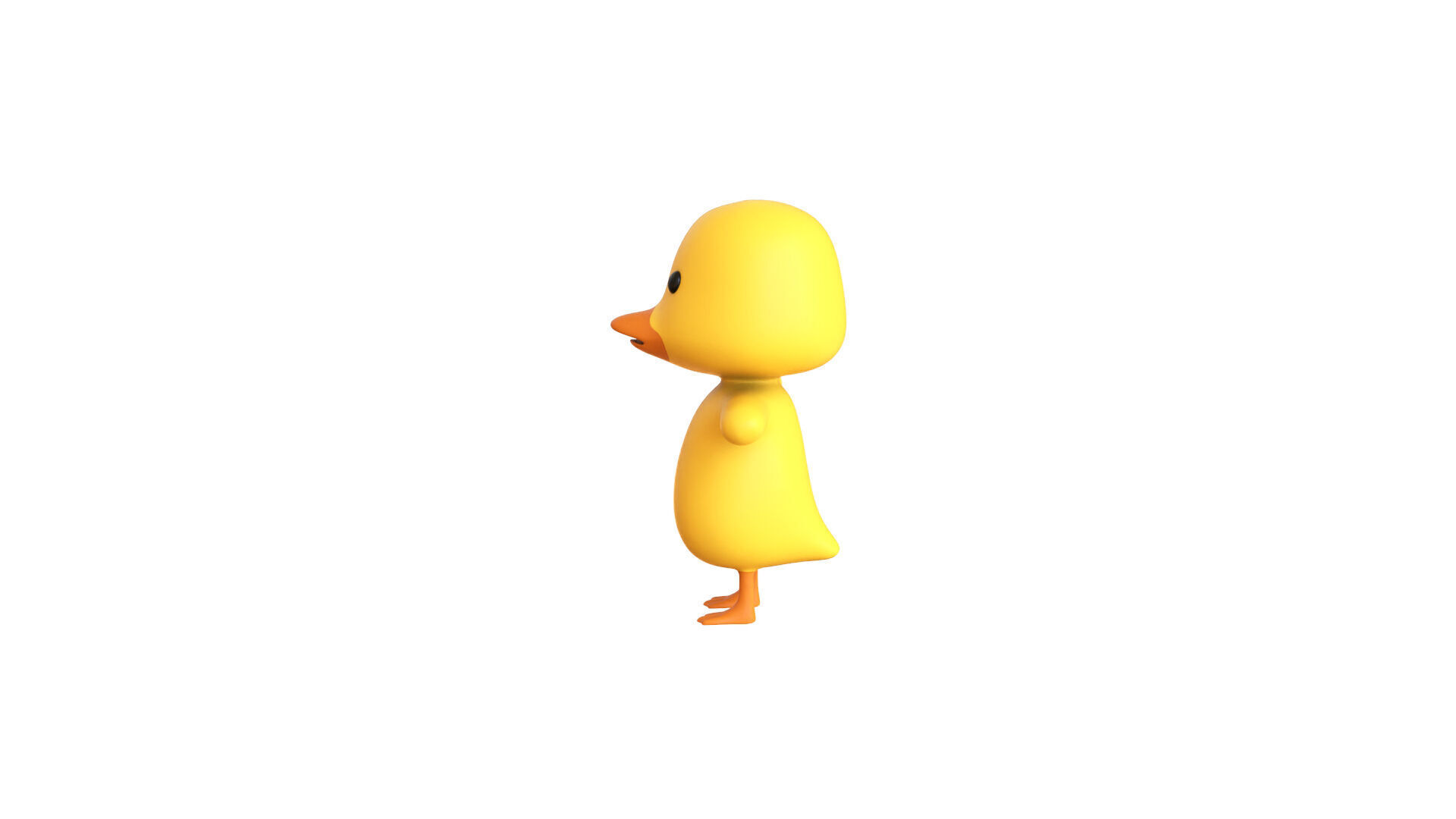 Baby Duck Cartoon Character - Funny And Cute Low-poly 3D model_3