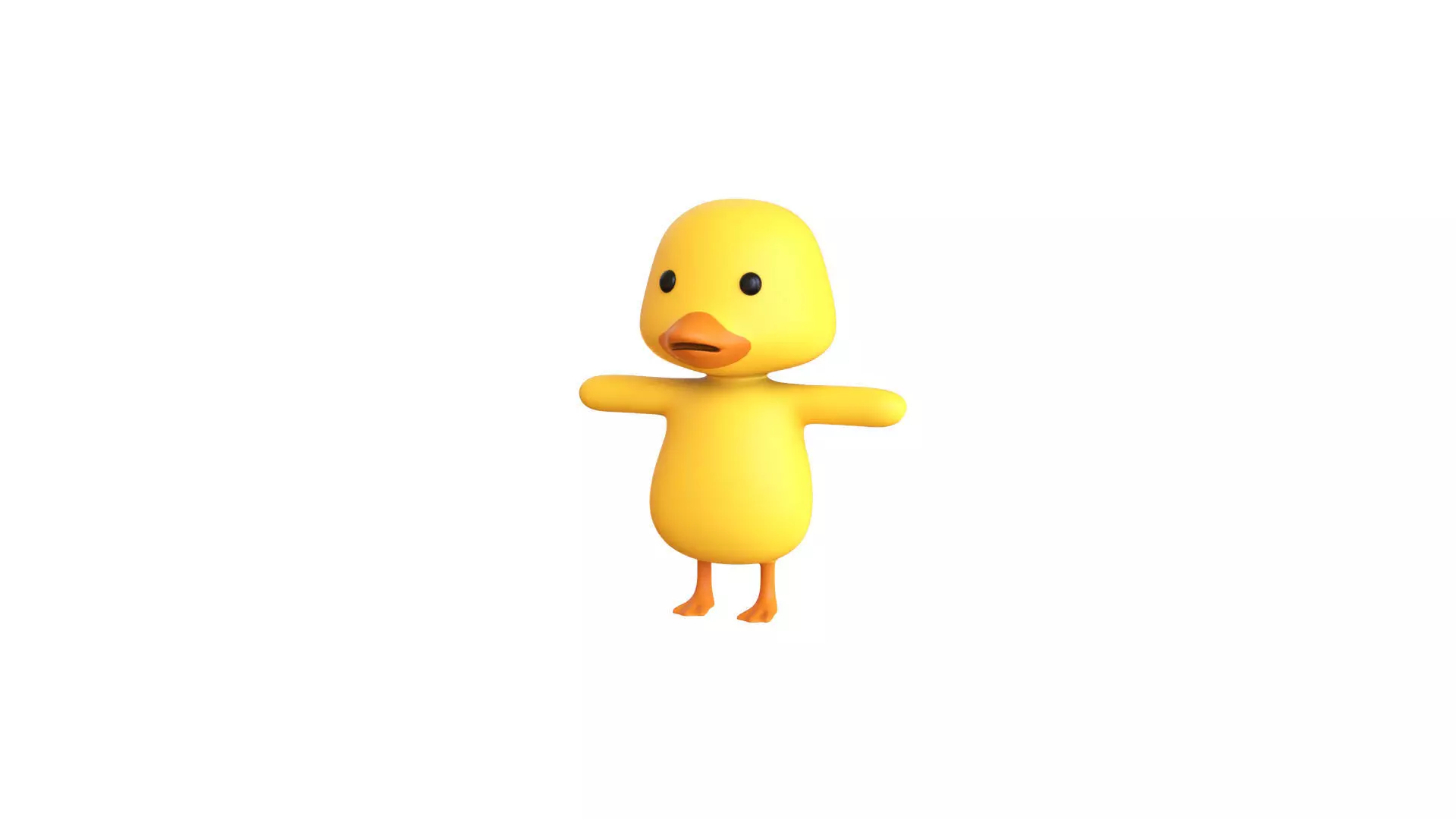 Baby Duck Cartoon Character - Funny And Cute Low-poly 3D model_0