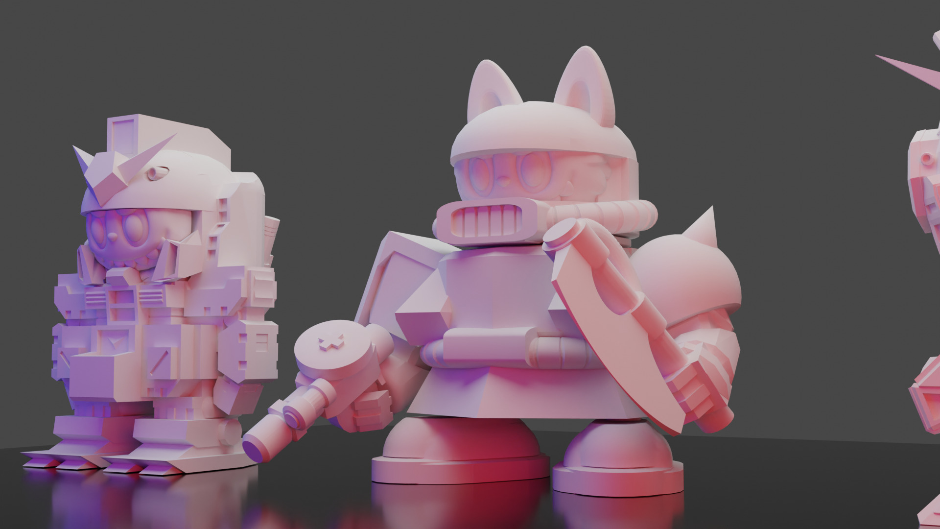 Labubu Gundam set 3D print model_3
