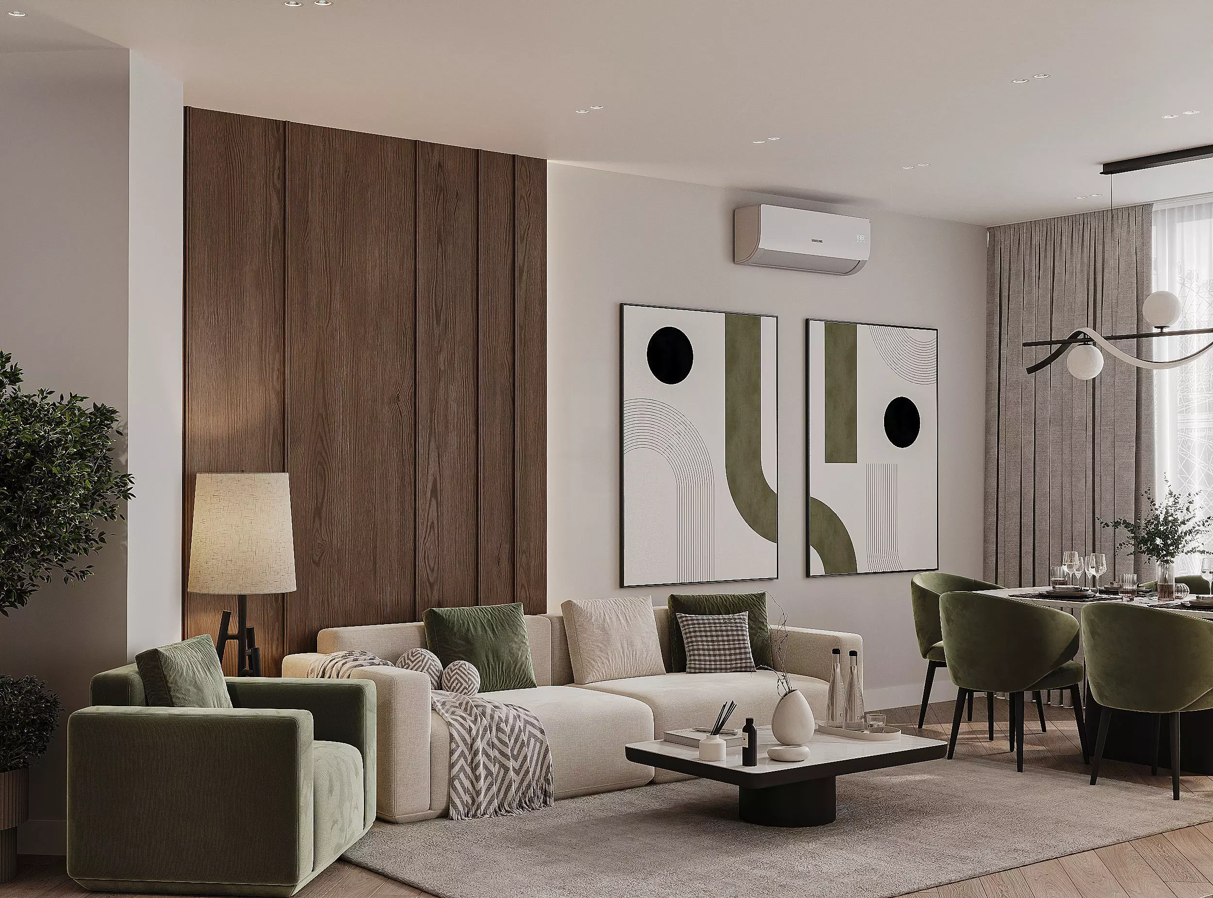 Modern apartament scene 3D model_0