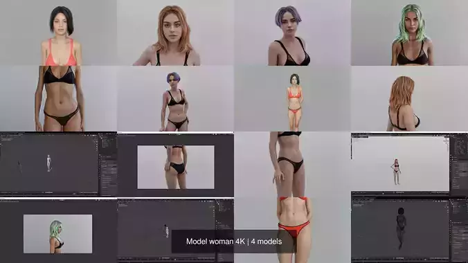 Model woman 4K 3D Model Collection