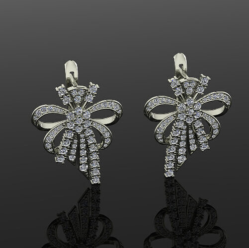 Bow earrings Model 6994 3D print model