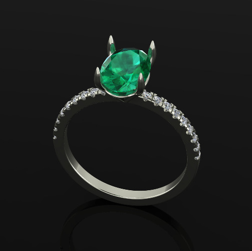 Solitaire ring Model 6985 3D print model_1