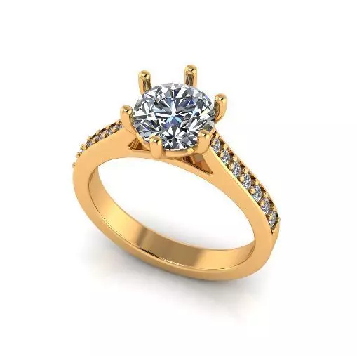 Solitaire ring Model 6972 3D print model_0