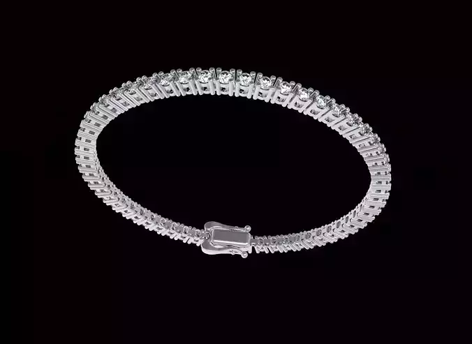 Tennis Bracelet With  Diamonds 3D print model