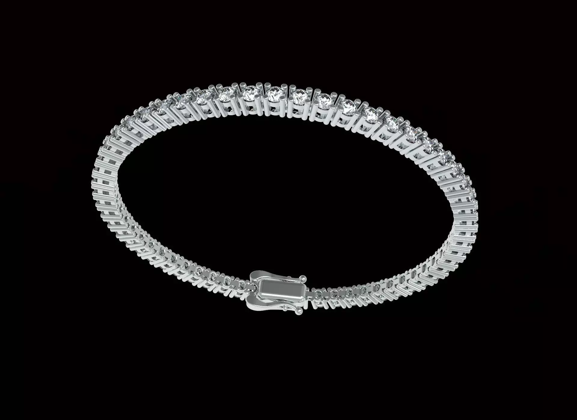 Tennis Bracelet With Diamonds 3D print model