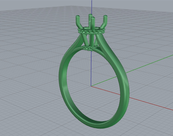 Solitaire ring Model 6968 3D print model_3