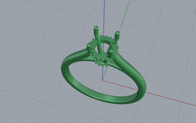 Solitaire ring Model 6968 3D print model_2