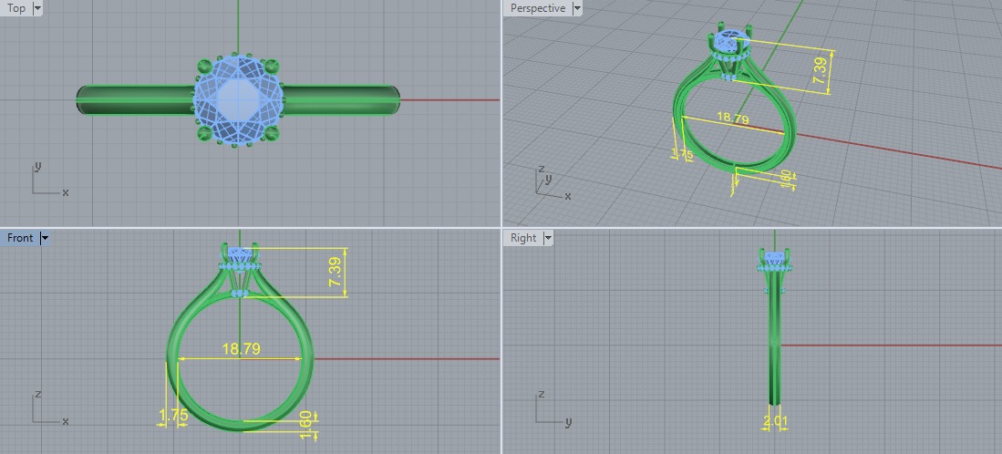 Solitaire ring Model 6968 3D print model_5