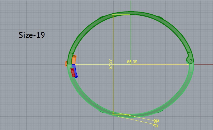 Bracelet bolt size19 Model 6967 3D print model_4