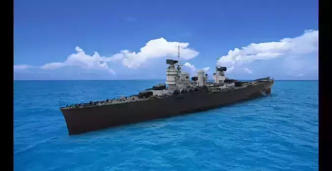 warship 3D model