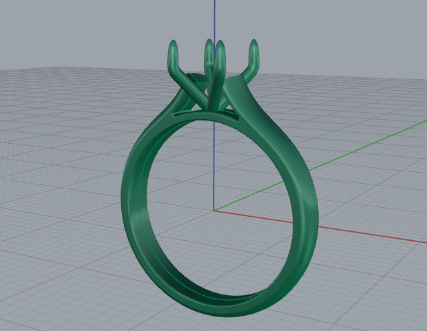 Solitaire ring Model 7057 3D print model_3