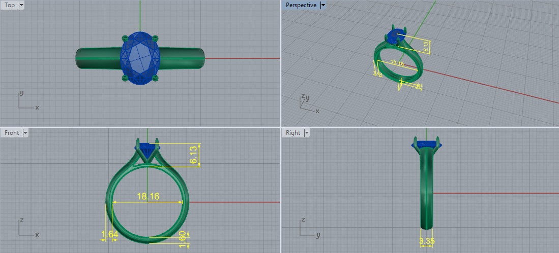 Solitaire ring Model 7057 3D print model_5