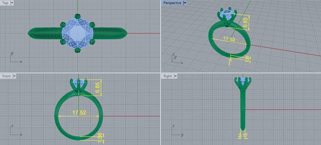 Solitaire ring Model 7088 3D print model_5