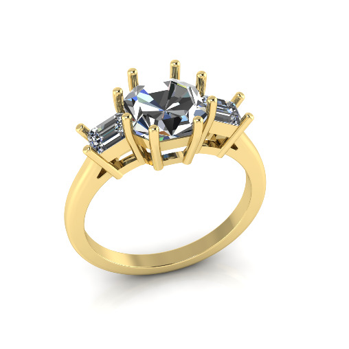 Solitaire ring Model 7083 3D print model_1