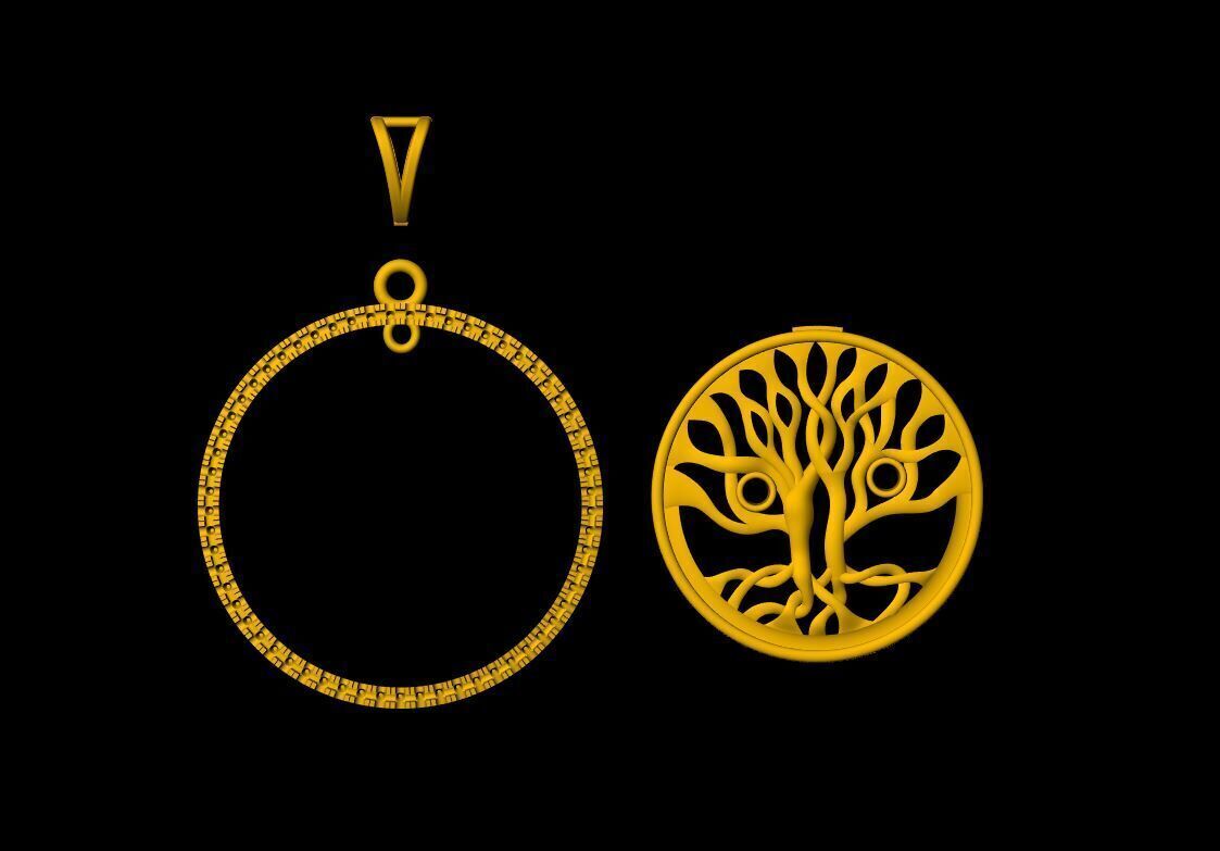 Diamond  Tree Pendant - 0072 3D print model_2