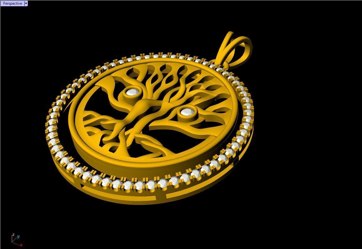 Diamond  Tree Pendant - 0072 3D print model_6