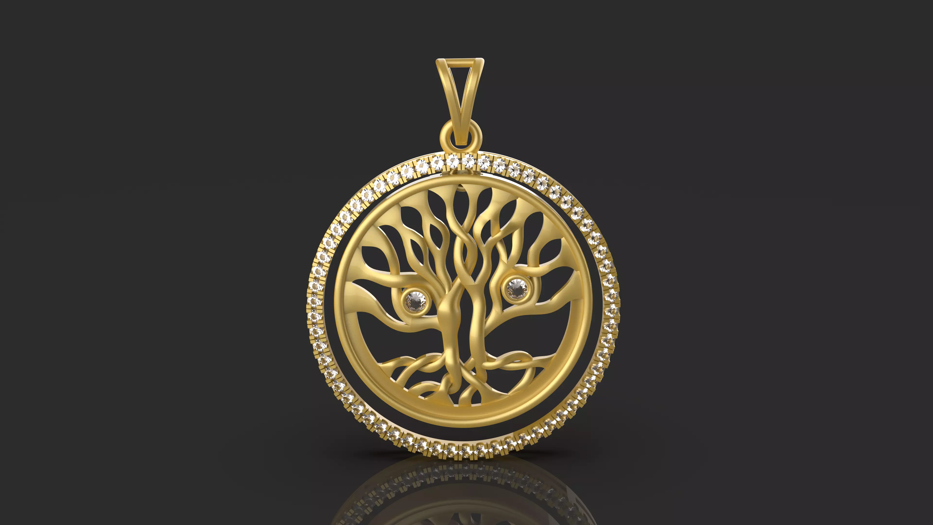 Diamond  Tree Pendant - 0072 3D print model_0