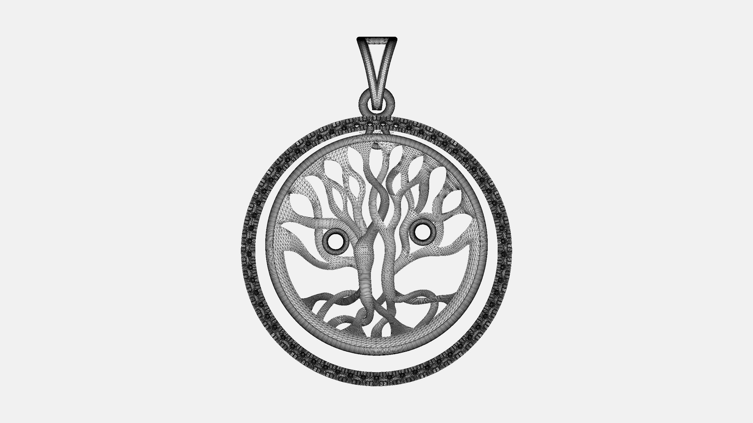 Diamond  Tree Pendant - 0072 3D print model_13