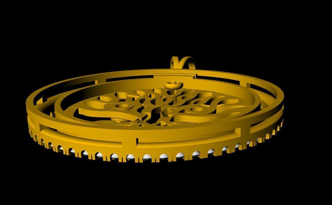 Diamond  Tree Pendant - 0072 3D print model_9