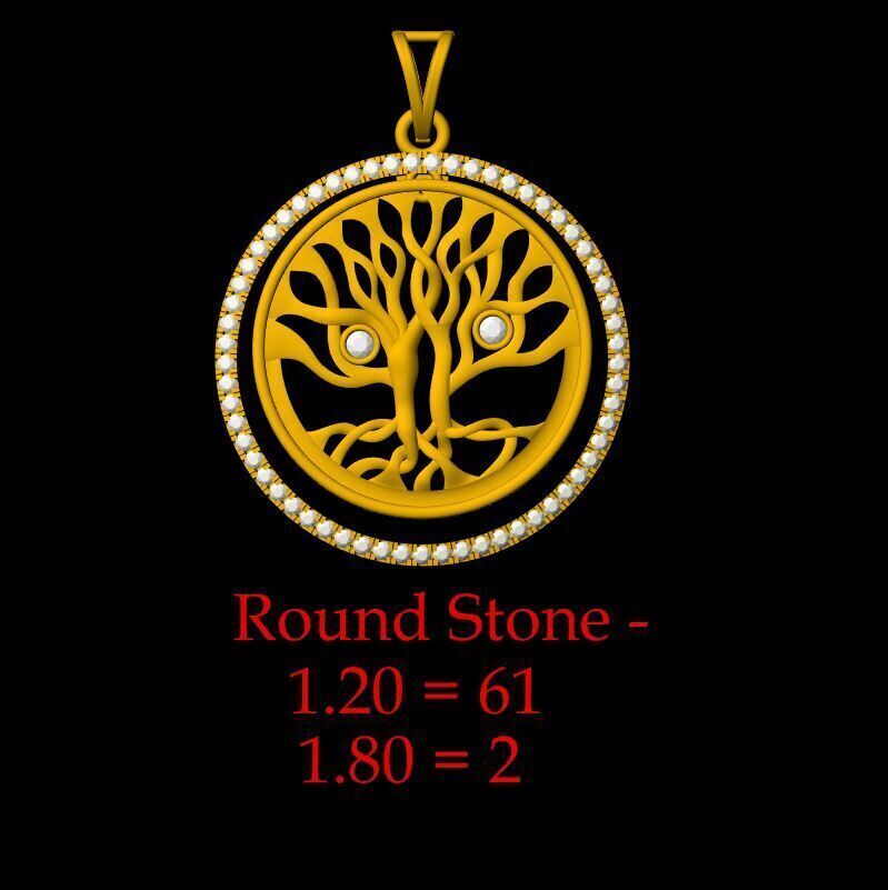 Diamond  Tree Pendant - 0072 3D print model_10