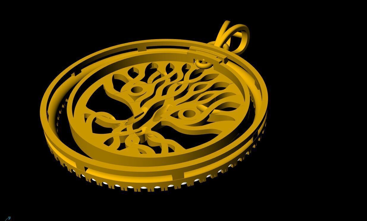 Diamond  Tree Pendant - 0072 3D print model_8