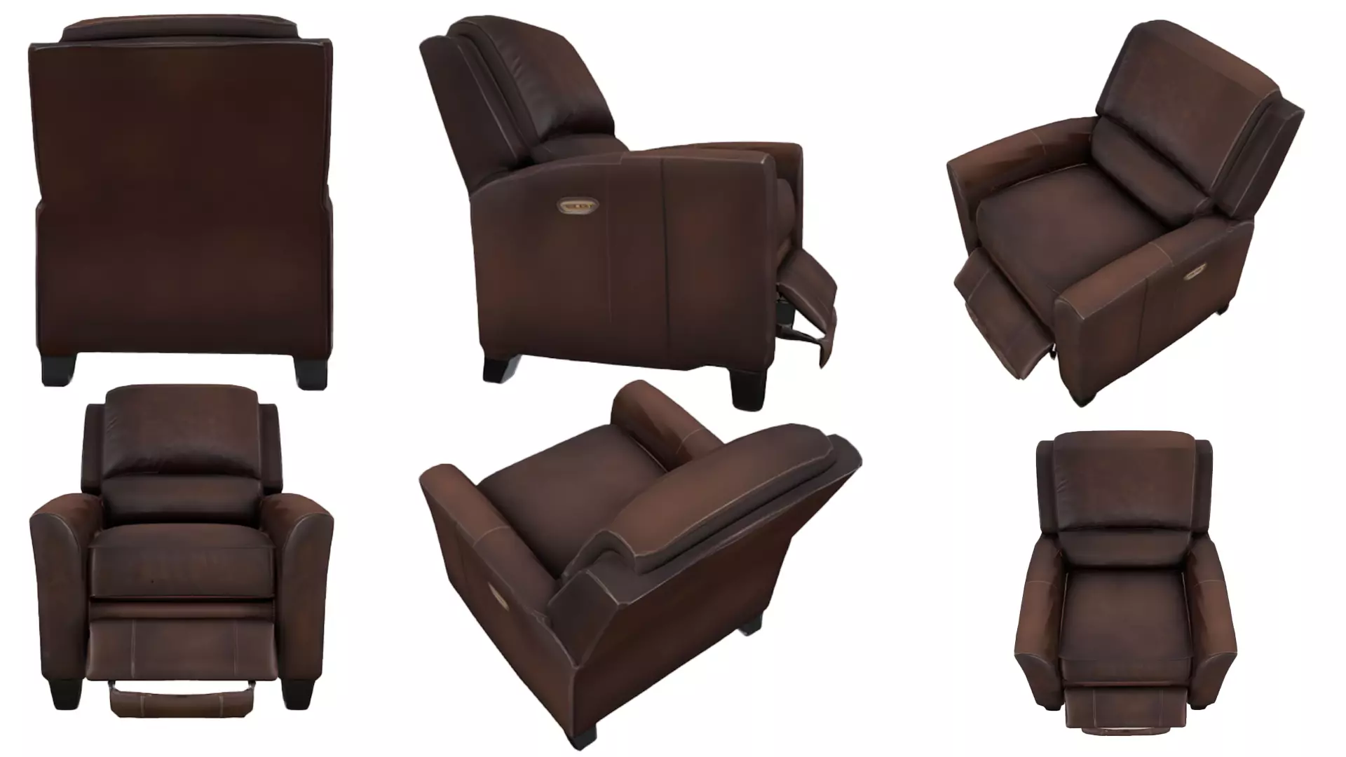 Luxury Leather Recliner Sofa 3D Model 3D model_0