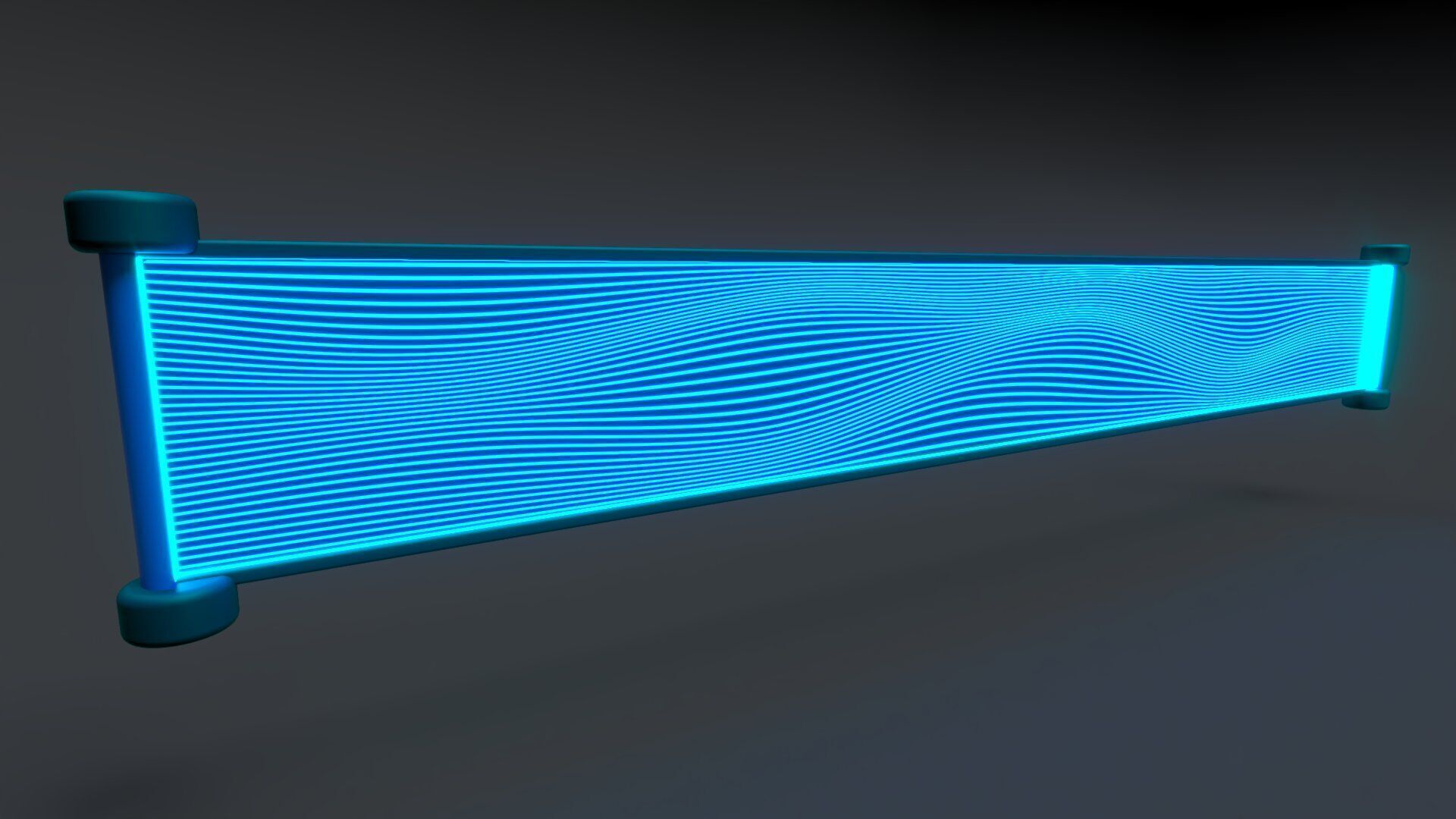 Futuristic LED Hologram Neon Banner Sign Low-poly 3D model_1