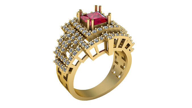 LUXURY RUBY RING 3D PRINTABLE MODEL 3D print model