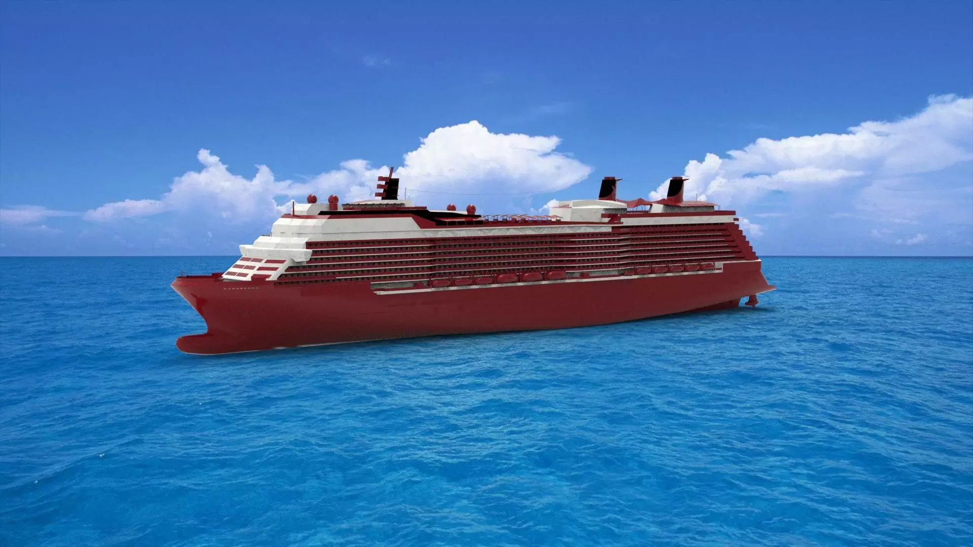 cruise ship 3D model_0