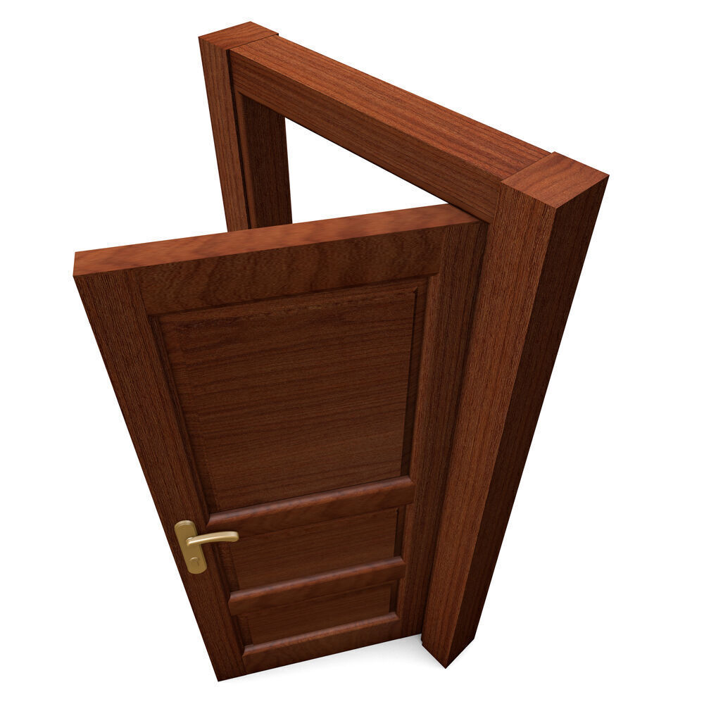 Mahogany Hard Wooden Door 3D model_3
