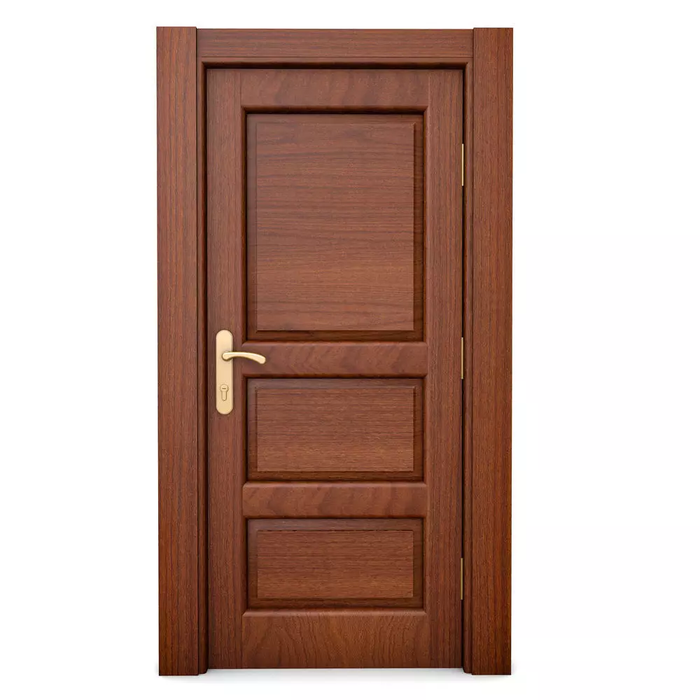 Mahogany Hard Wooden Door 3D model_0