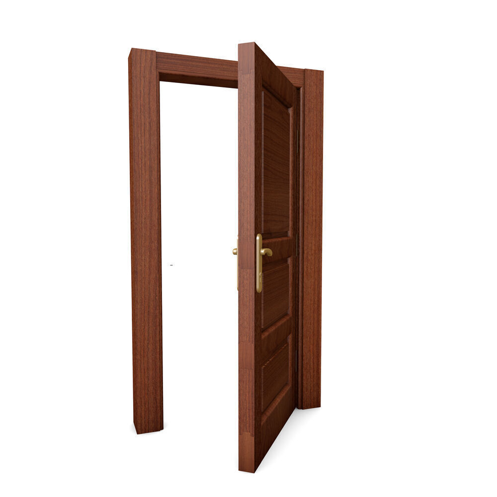 Mahogany Hard Wooden Door 3D model_5