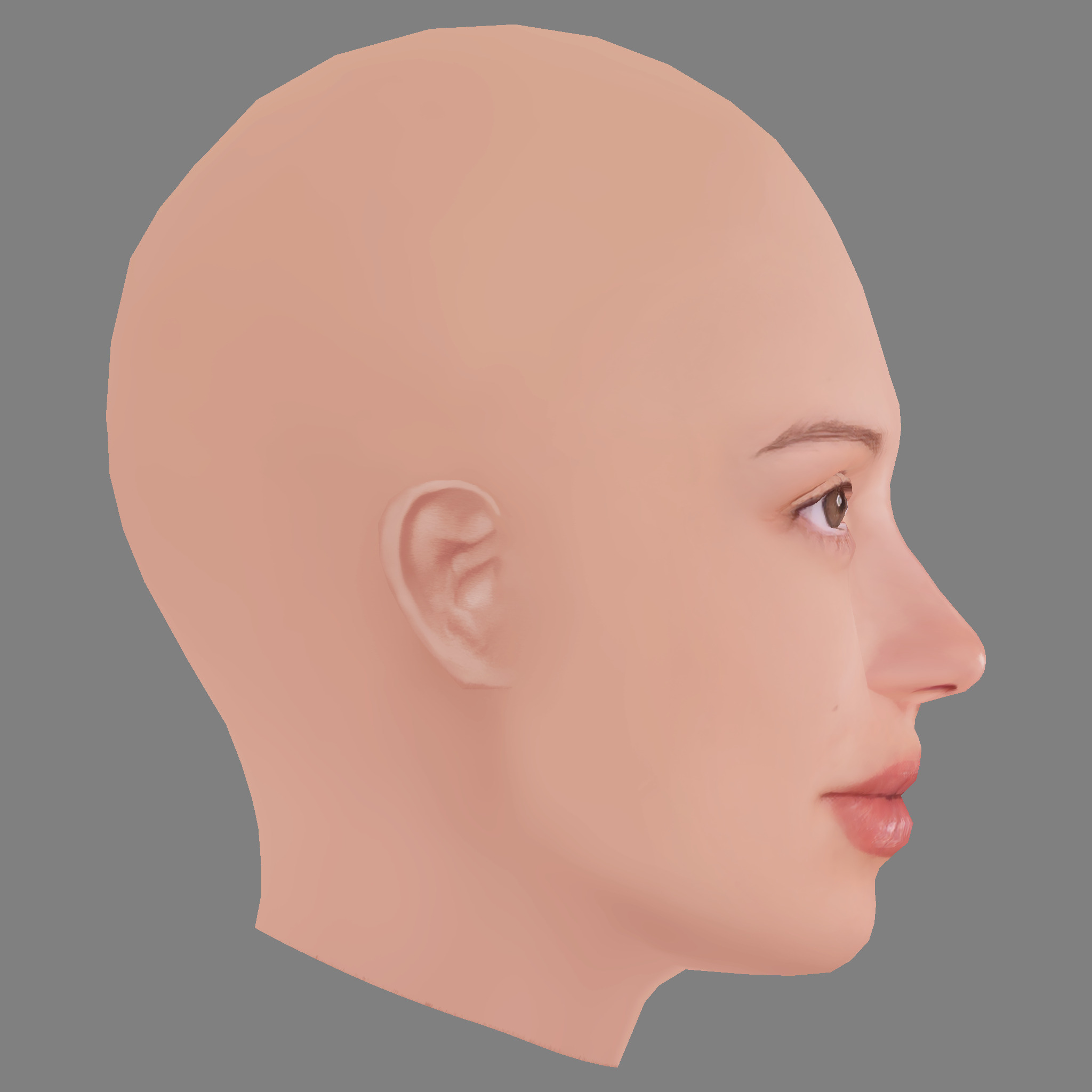 Agatha Moreira Head - No Hair - Low poly head for game Low-poly 3D model_6