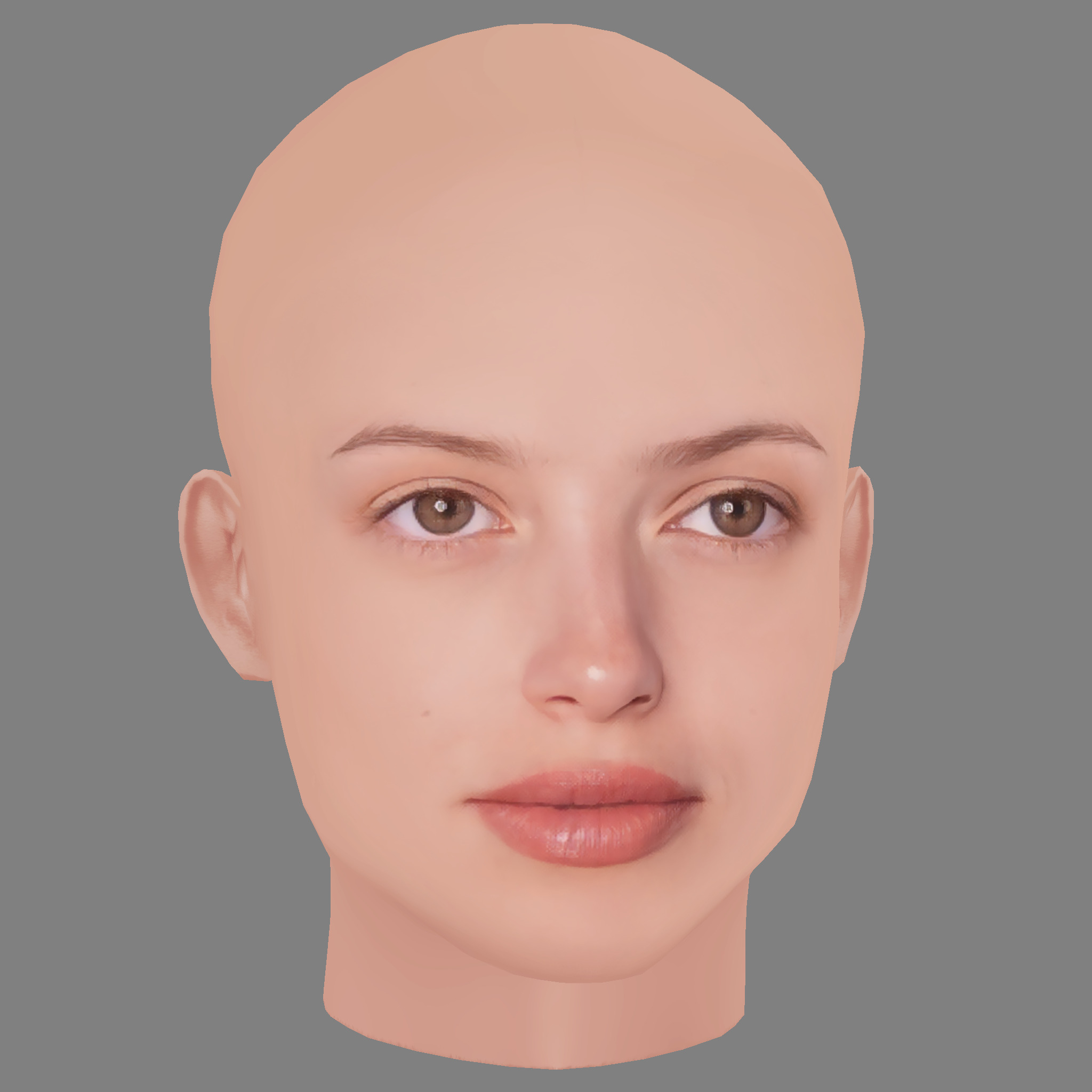 Agatha Moreira Head - No Hair - Low poly head for game Low-poly 3D model_7