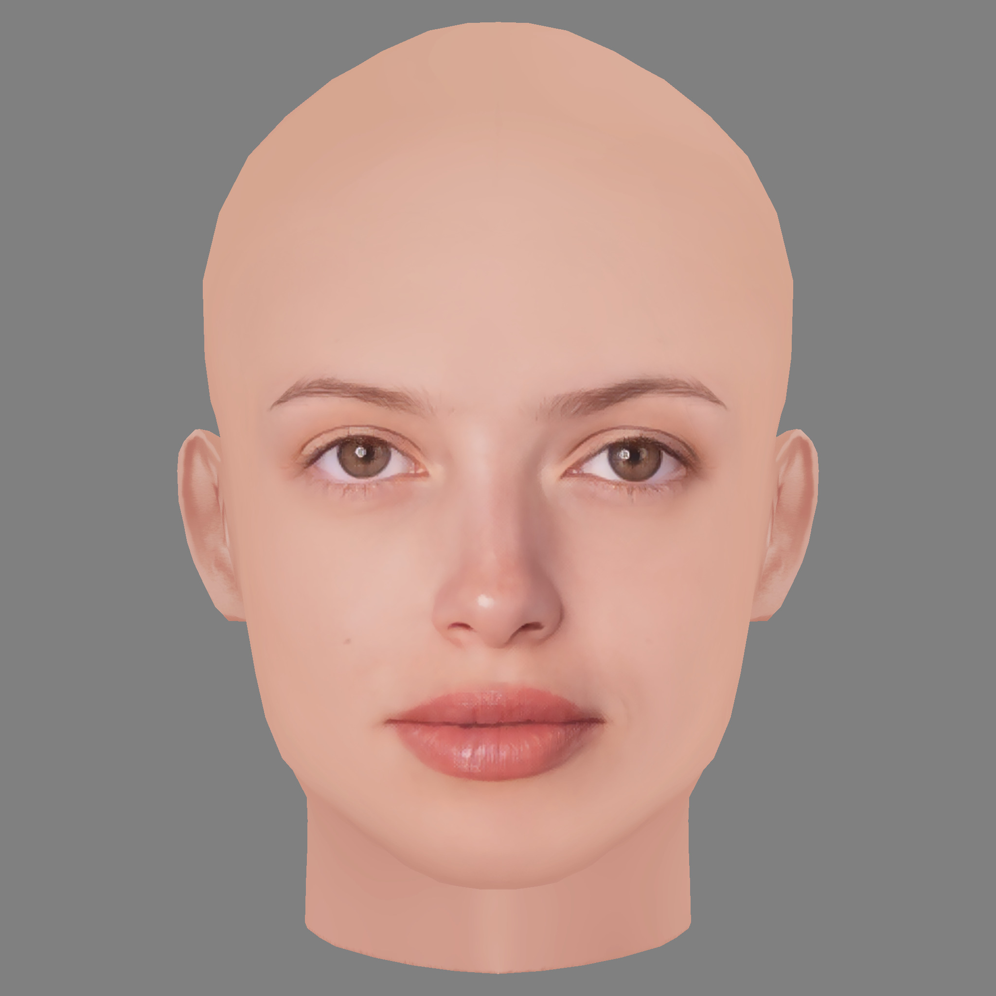 Agatha Moreira Head - No Hair - Low poly head for game Low-poly 3D model_1