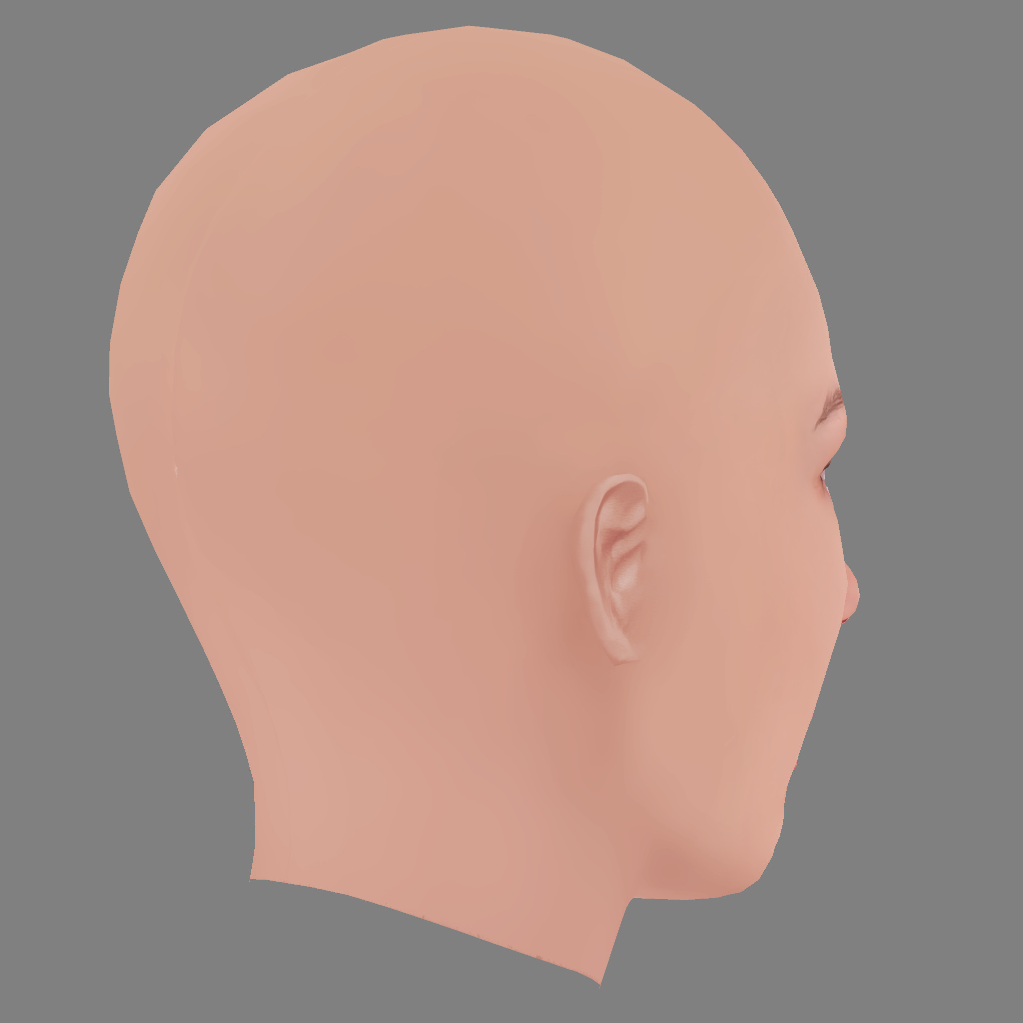 Agatha Moreira Head - No Hair - Low poly head for game Low-poly 3D model_5