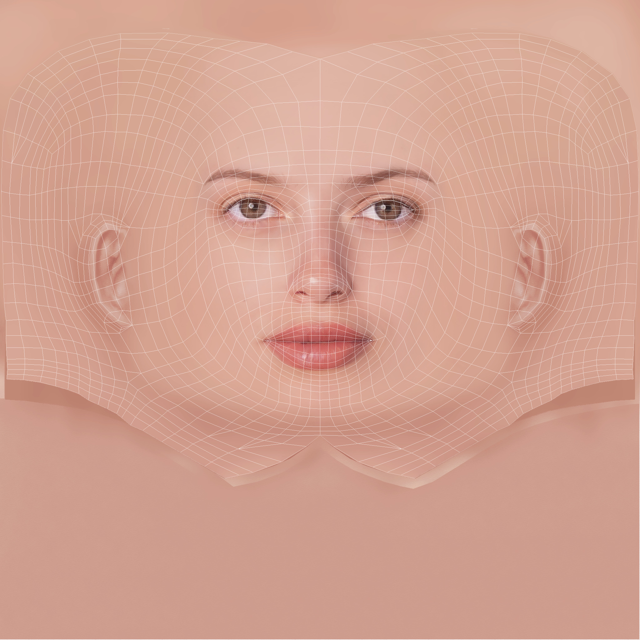 Agatha Moreira Head - No Hair - Low poly head for game Low-poly 3D model_9