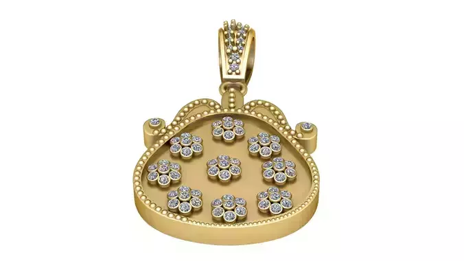 PEARL GOLDEN FLOWER PENDANT 3D PRINTABLE MODEL 