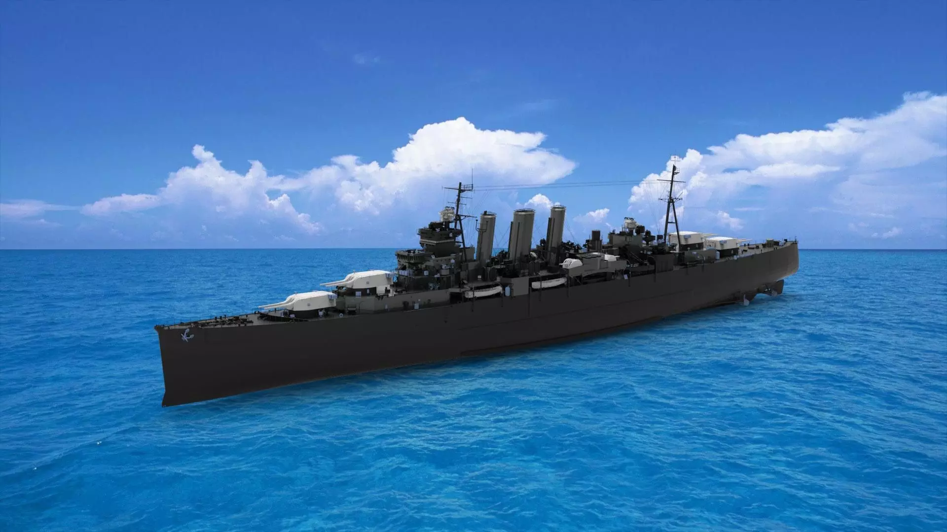 HMS Devonshire County-class heavy cruiser 3D model_0