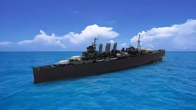 HMS Devonshire County-class heavy cruiser 3D model