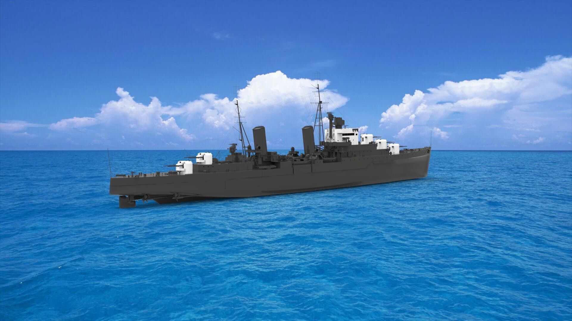 HMS Dido light cruiser 3D model_1