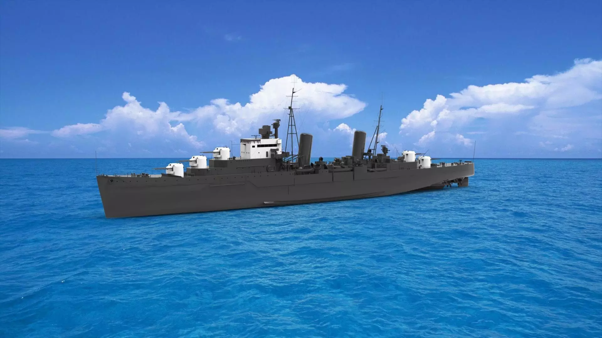 HMS Dido light cruiser 3D model_0