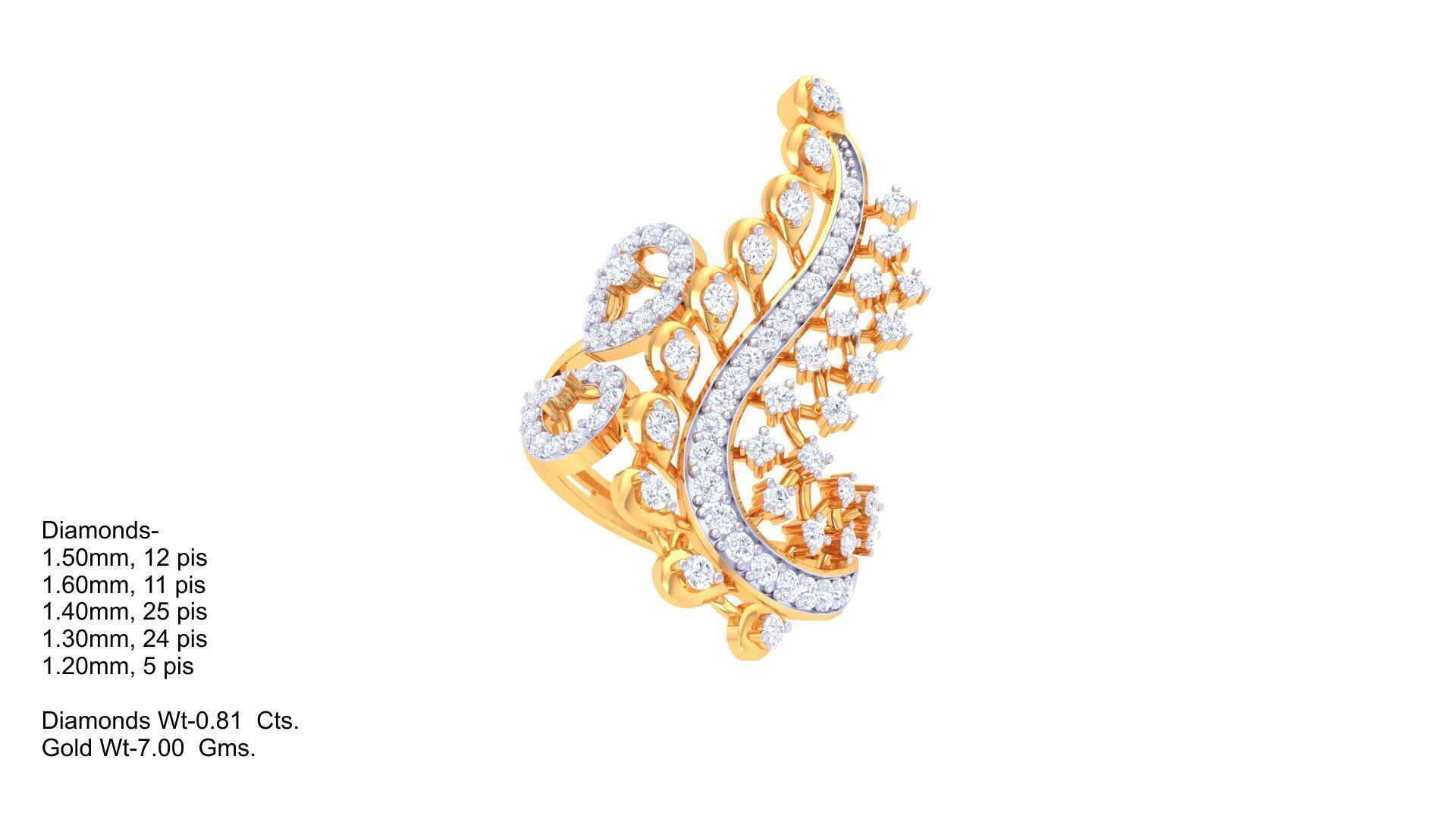 Women Ring Render 3dm STL OBJ FBX Details 3D print model_1